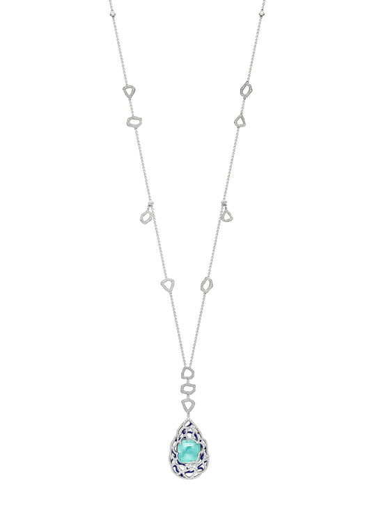 A Family Journey St. Tropez Paraiba Platinum Pendant