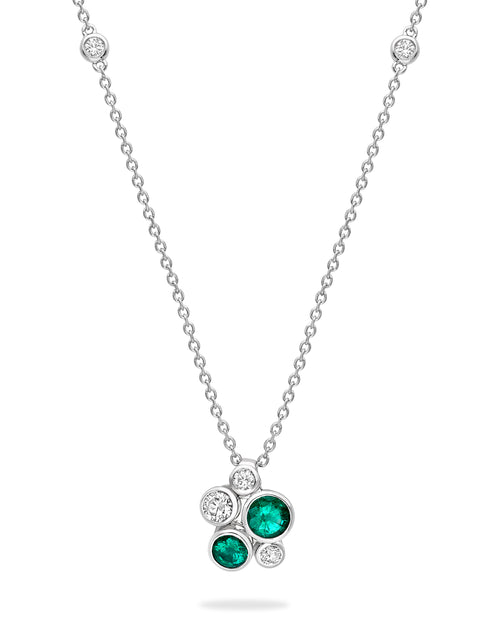 Raindance Platinum Emerald Cluster Pendant