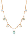 Beach Pear Cut Paraiba and Diamond Rose Gold Necklace