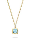 Florentine Dolce Vita Cushion Aquamarine Yellow Gold Pendant