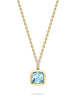 Florentine Dolce Vita Cushion Aquamarine Yellow Gold Pendant