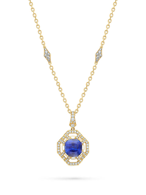 Fifth Avenue Sapphire Yellow Gold Pendant