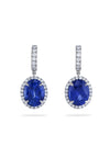 Vintage Oval Sapphire Platinum Earrings