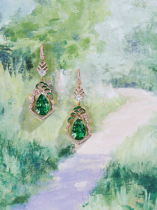 A Family Journey London Royal Parks Tsavorite Rose Gold Earrings