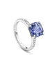 Harmony Cushion Cut Lavender Spinel Platinum Ring