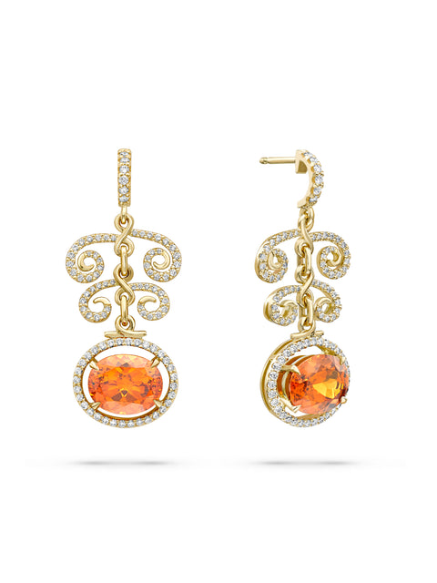 A Family Journey Vienna Mandarin Garnet Yellow Gold Earrings