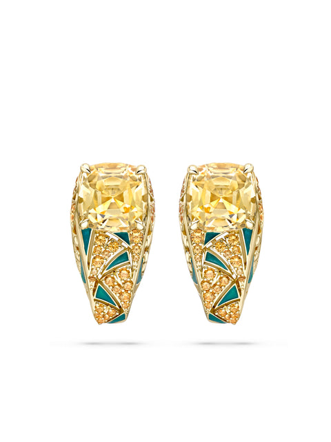 A Family Journey Prague Topaz Yellow Gold Earrings