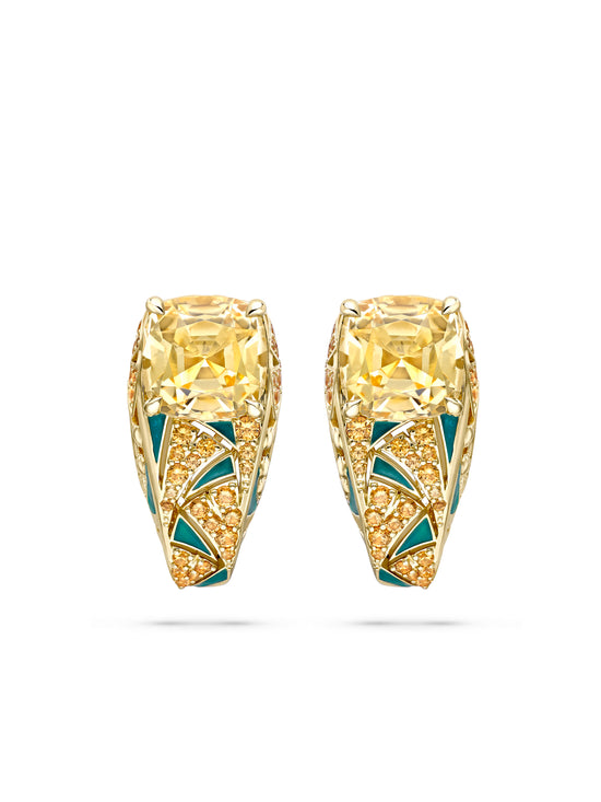 A Family Journey Prague Topaz Yellow Gold Earrings