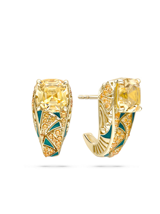 A Family Journey Prague Topaz Yellow Gold Earrings