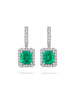 Vintage Emerald Platinum Drop Earrings