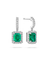 Vintage Emerald Platinum Drop Earrings