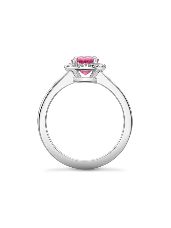 Vintage Round Pink Sapphire Platinum Ring | Boodles