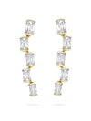 Classic Light Pillar Ashoka Diamond Yellow Gold Earrings