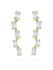 Classic Light Pillar Ashoka Diamond Yellow Gold Earrings