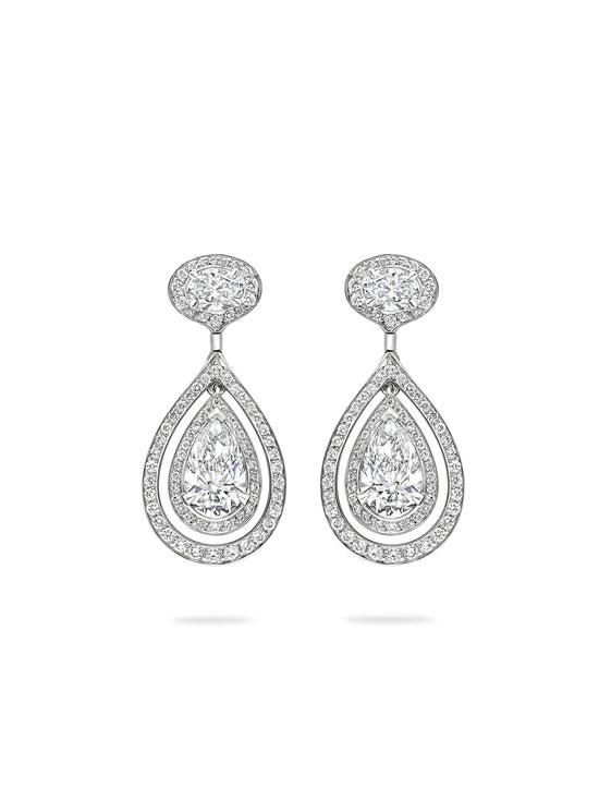 Vintage Palace Platinum Diamond Earrings