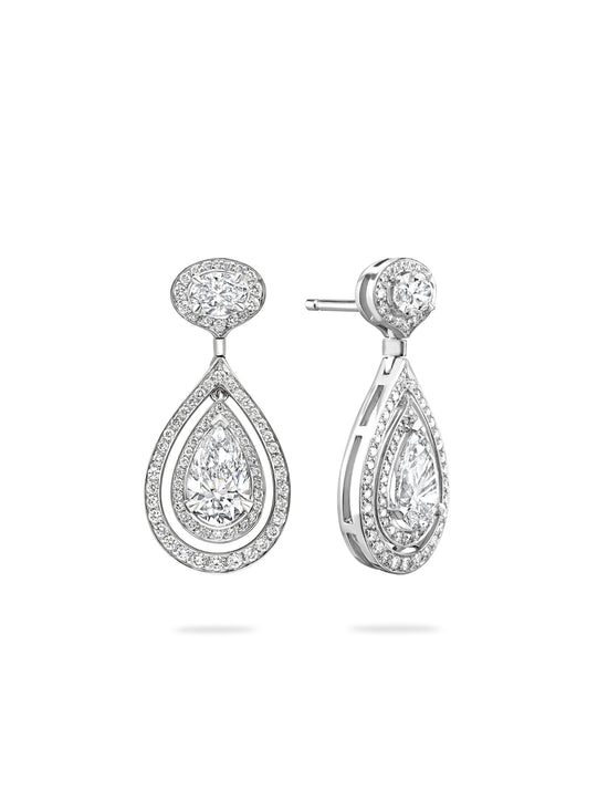 Vintage Palace Platinum Diamond Earrings