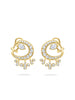 Lucky Yellow Gold Diamond Horseshoe Splash Earrings