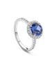 Vintage Round Blue Sapphire Engagement Ring