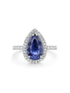 Vintage Pear Blue Sapphire Engagement Ring