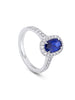 Vintage Oval Blue Sapphire Engagement Ring 1.9 carat