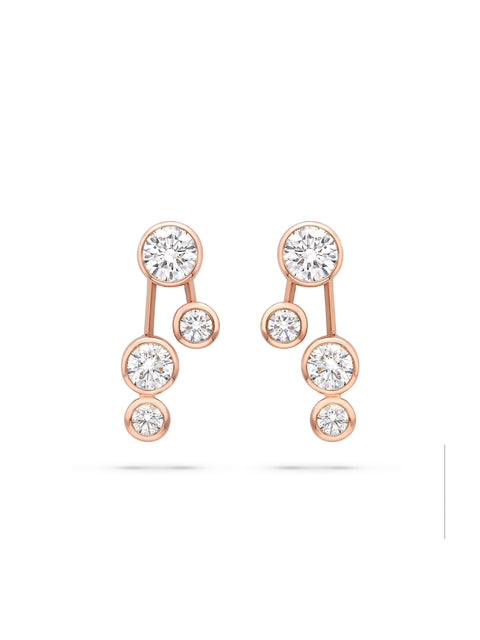 Raindance Large Detachable Double Drop Rose Gold Earrings