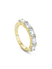 Classic Ashoka Diamond Yellow Gold Semi Eternity Ring