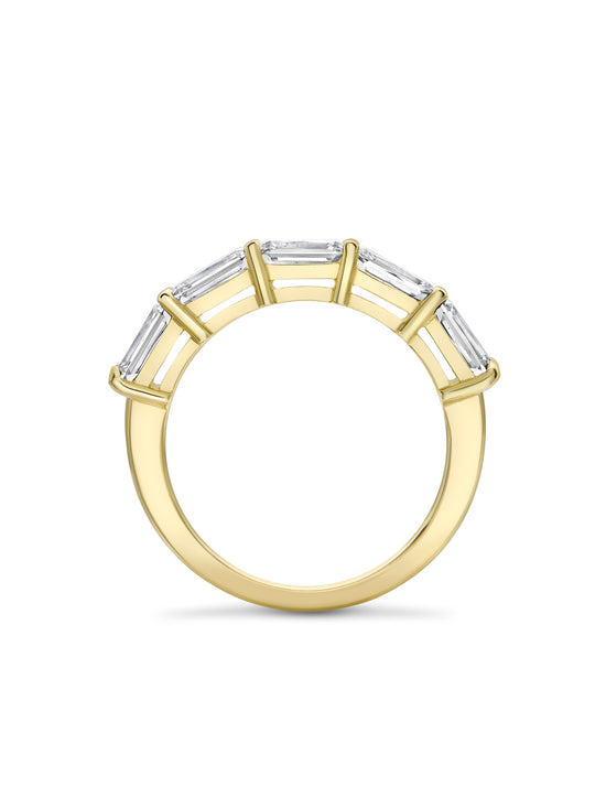 Classic Ashoka Diamond Yellow Gold Semi Eternity Ring