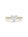 Petal Heart Yellow Gold Diamond Engagement Ring