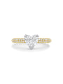 Petal Heart Yellow Gold Diamond Engagement Ring