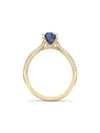 Petal Pear Cut Sapphire Yellow Gold Engagement Ring