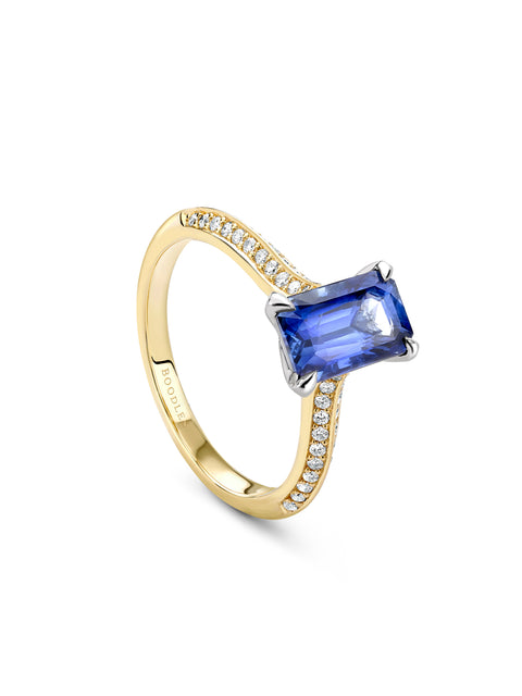 Petal Ashoka Sapphire Yellow Gold Engagement Ring