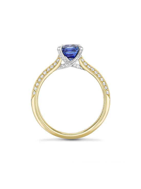 Petal Ashoka Sapphire Yellow Gold Engagement Ring