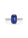 Petal Octagonal Sapphire Platinum Ring