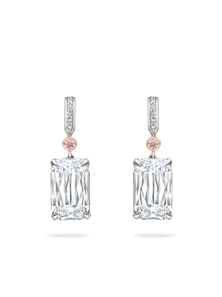 Ashoka White and Pink Diamond Drop Earrings | Boodles