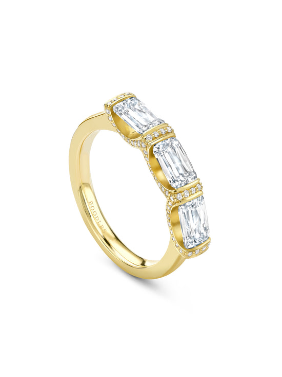 Classic Trilogy Ashoka Diamond Yellow Gold Eternity Ring