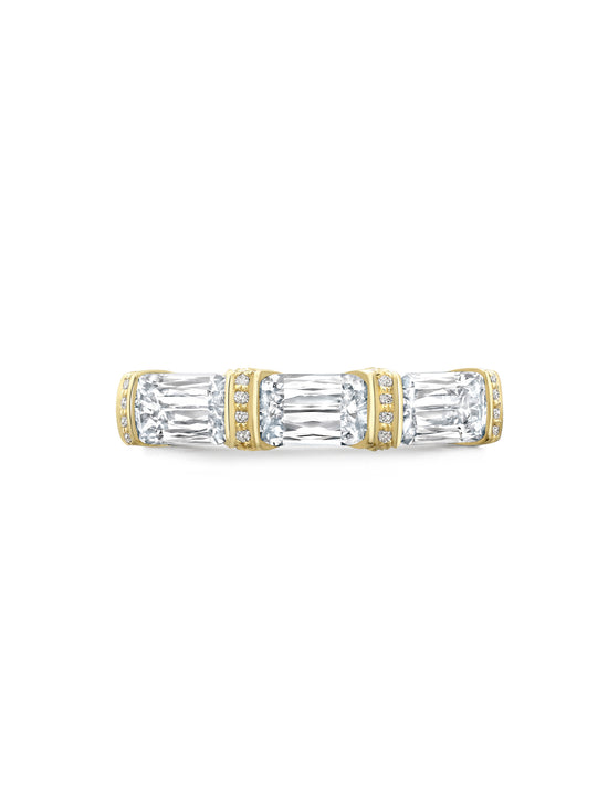 Classic Trilogy Ashoka Diamond Yellow Gold Eternity Ring