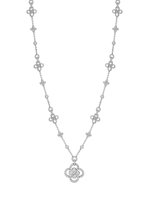 Be Boodles Long White Gold Large Diamond Necklace