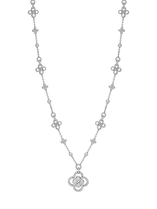 Be Boodles Long White Gold Large Diamond Necklace