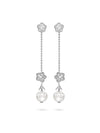 Blossom White Gold Detachable Pearl Drop Earrings