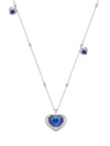 Vintage Heart Sapphire Platinum Pendant