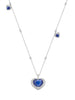 Vintage Heart Sapphire Platinum Pendant