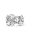 Waterfall Medium Three Row Platinum Diamond Ring