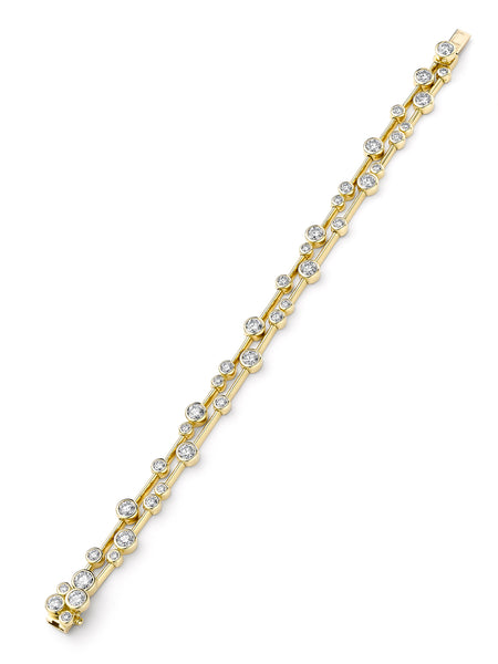 Raindance Two-Row Yellow Gold Diamond Bracelet