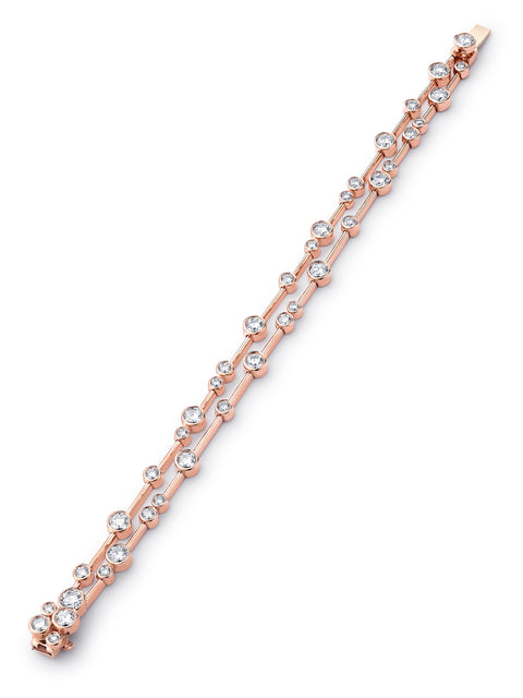 Raindance Two-Row Rose Gold Diamond Bracelet