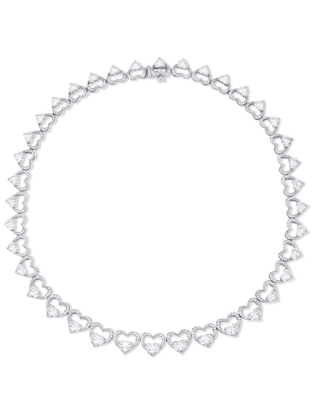 Classic Heart Diamond Platinum Necklace