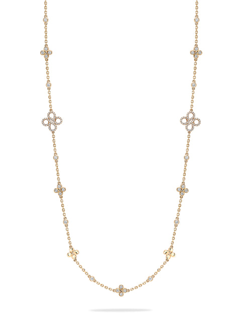 Be Boodles Medium Long Rose Gold Diamond Necklace