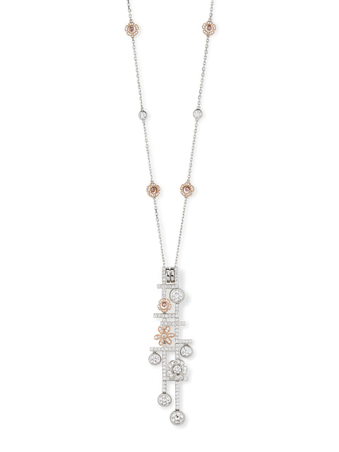 Secret Garden Platinum Rose Gold Diamond Pendant