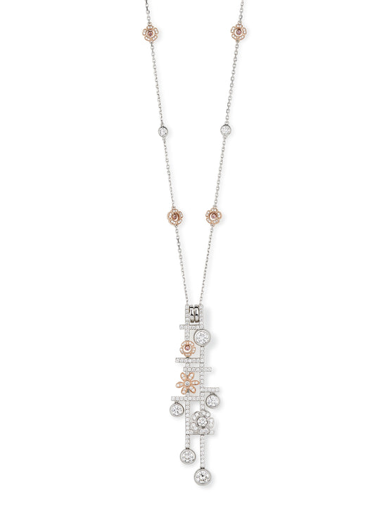 Secret Garden Platinum Rose Gold Diamond Pendant