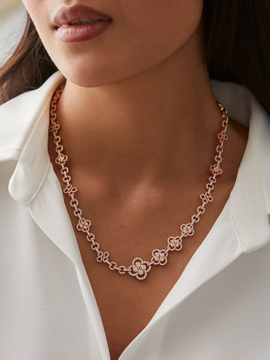 Be Boodles Rose Gold Asymmetric Necklace