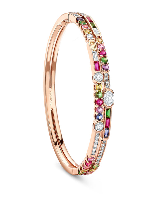 The National Gallery Play of Light Rose Gold Sapphire Bangle